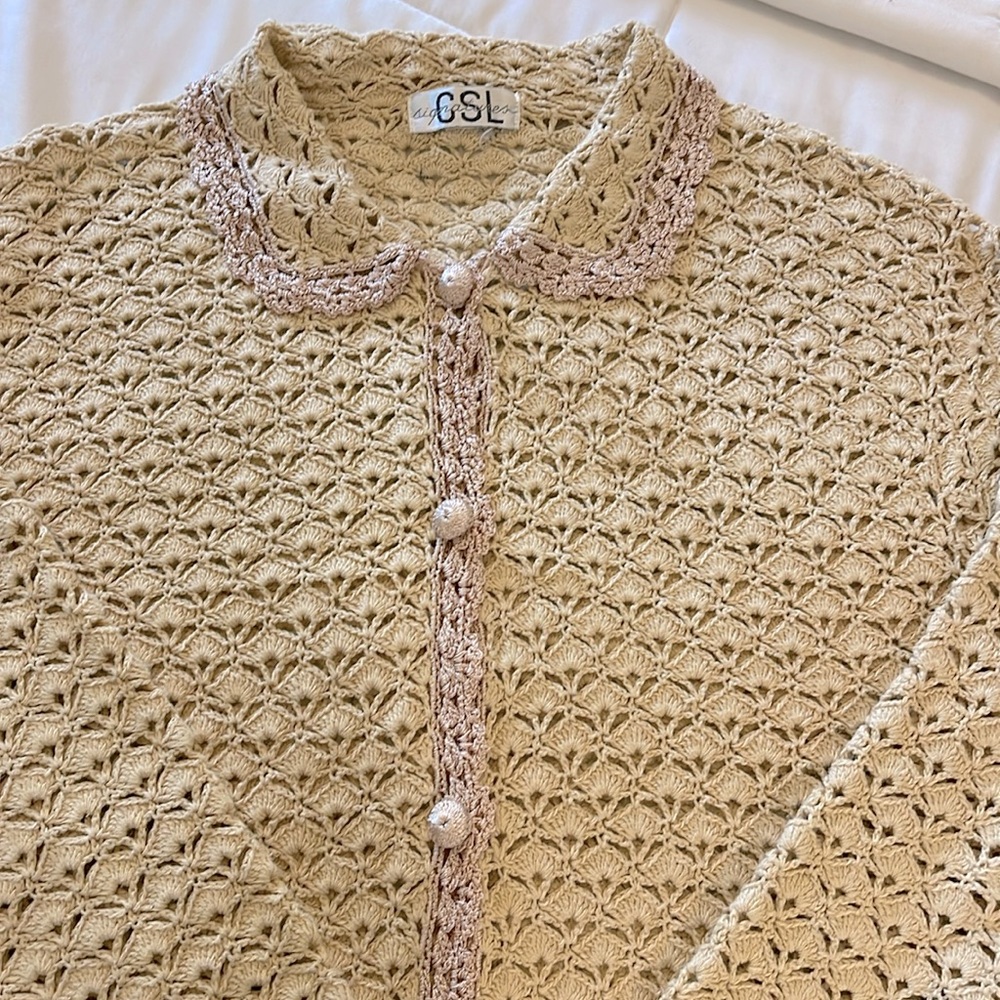 Vintage crocheted cardigan perfect condition